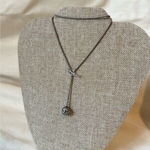 SILPADA STERLING SILVER 925 ornate filigree toggle ball necklace